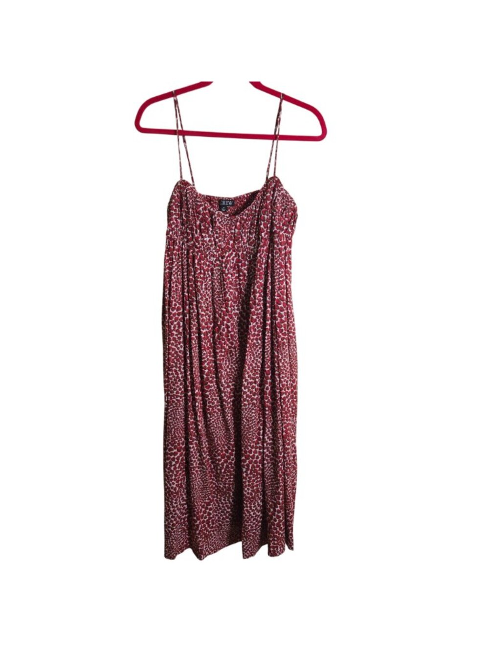 J.Crew 2024 Empire Waist Midi Dress Strawberry Swirl Print Cotton Size M - Picture 2 of 9
